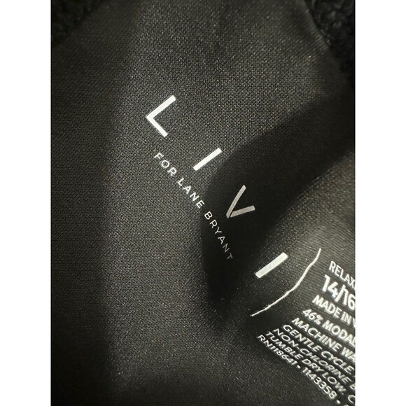 LIVI Pull On Pants Womens 14/16 Black White Stripe Relaxed Straight Leg Stretch - Picture 6 of 12